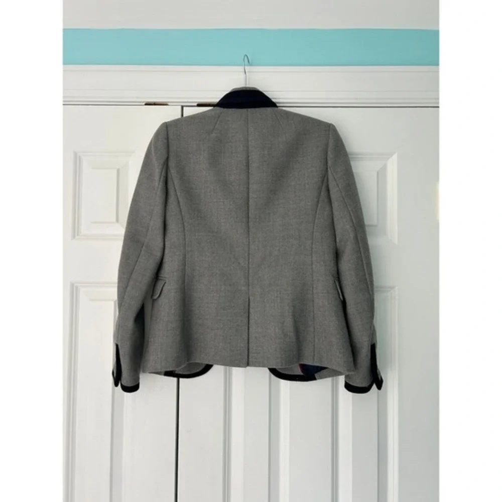 J.Crew Schoolboy Blazer Wool Heather Tipped Contrast Grey Size‎ 0